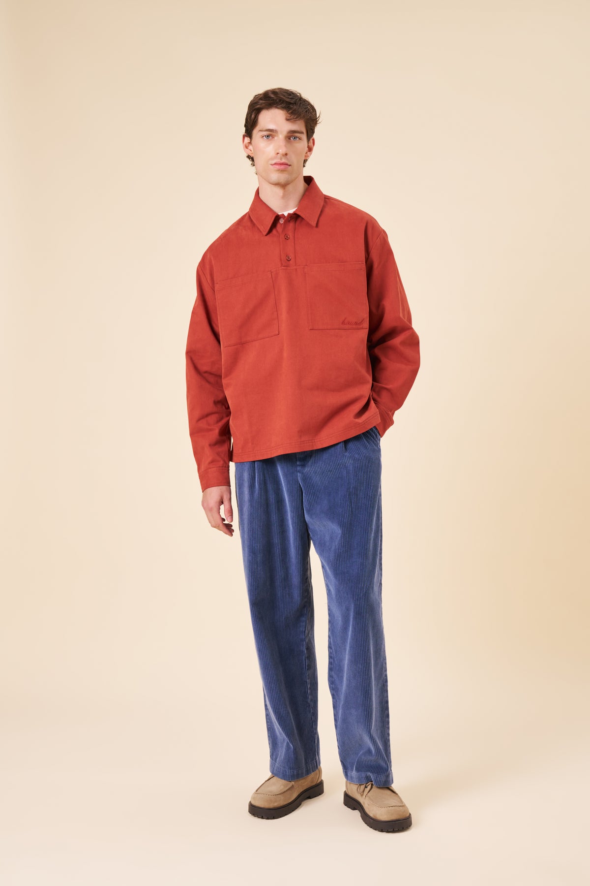 HALF PLACKET SHIRT - ORANGE