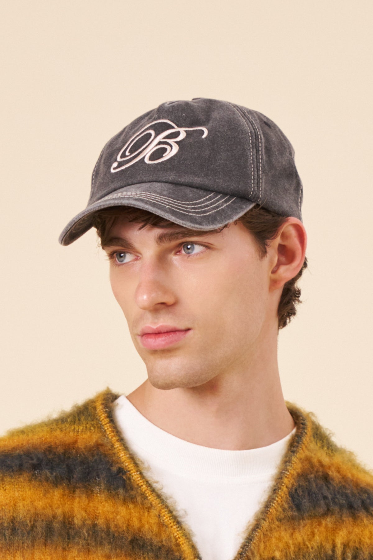 SCRIPT CAP - WASHED BLACK