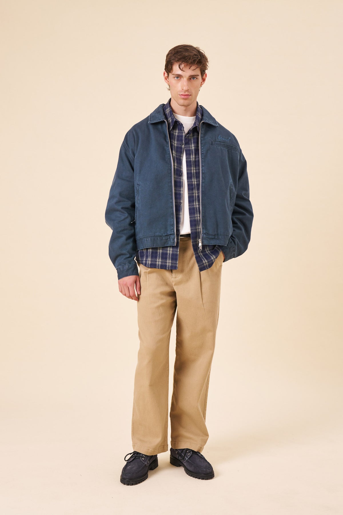 VINTAGE WASHED WORKWEAR JACKET - BLUE