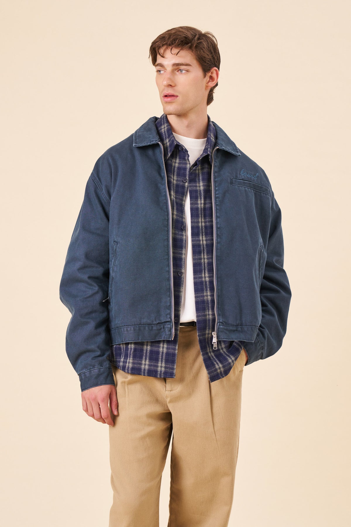 VINTAGE WASHED WORKWEAR JACKET - BLUE