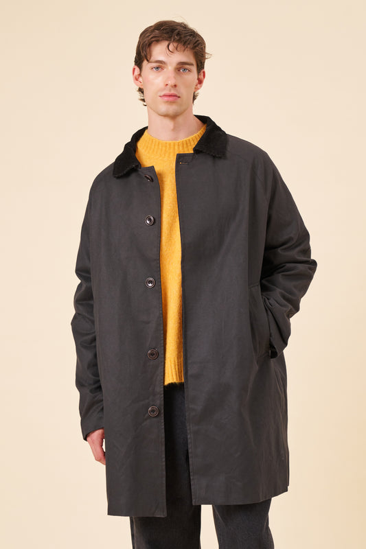 WAX TRENCH COAT - FADED BLACK