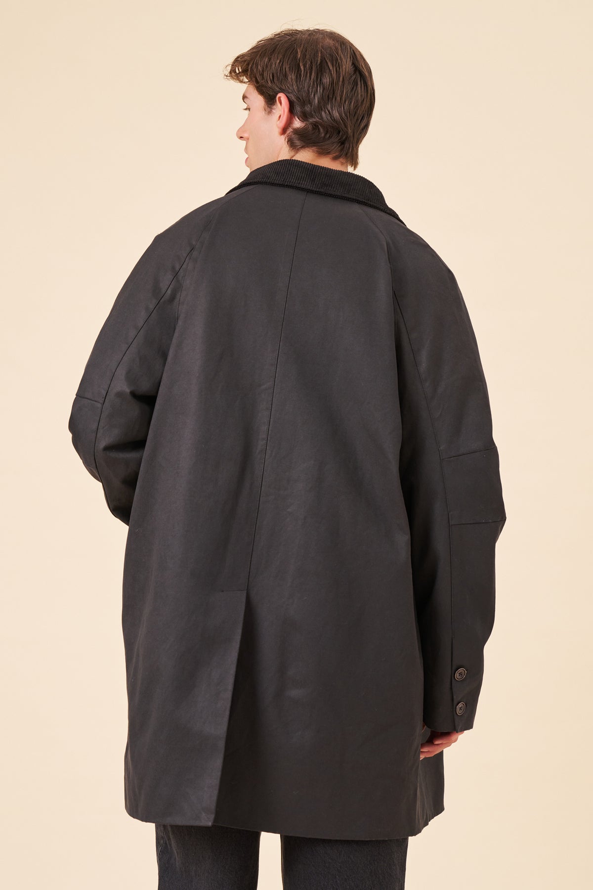WAX TRENCH COAT - FADED BLACK