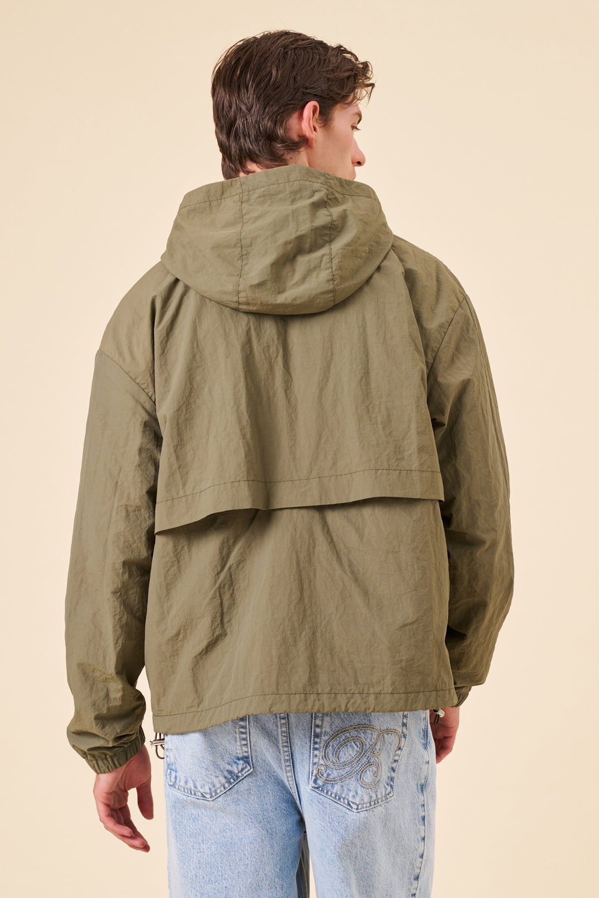 ACID WASH RIPSTOP WINDBREAKER - ARMY GREEN