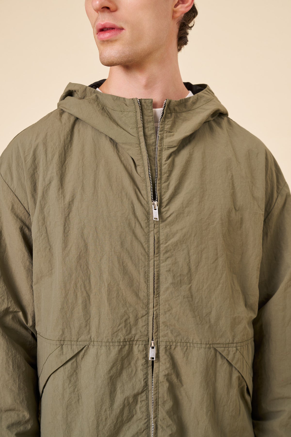 ACID WASH RIPSTOP WINDBREAKER - ARMY GREEN