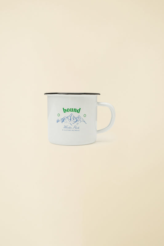 WINTER RESORT ENAMEL MUG