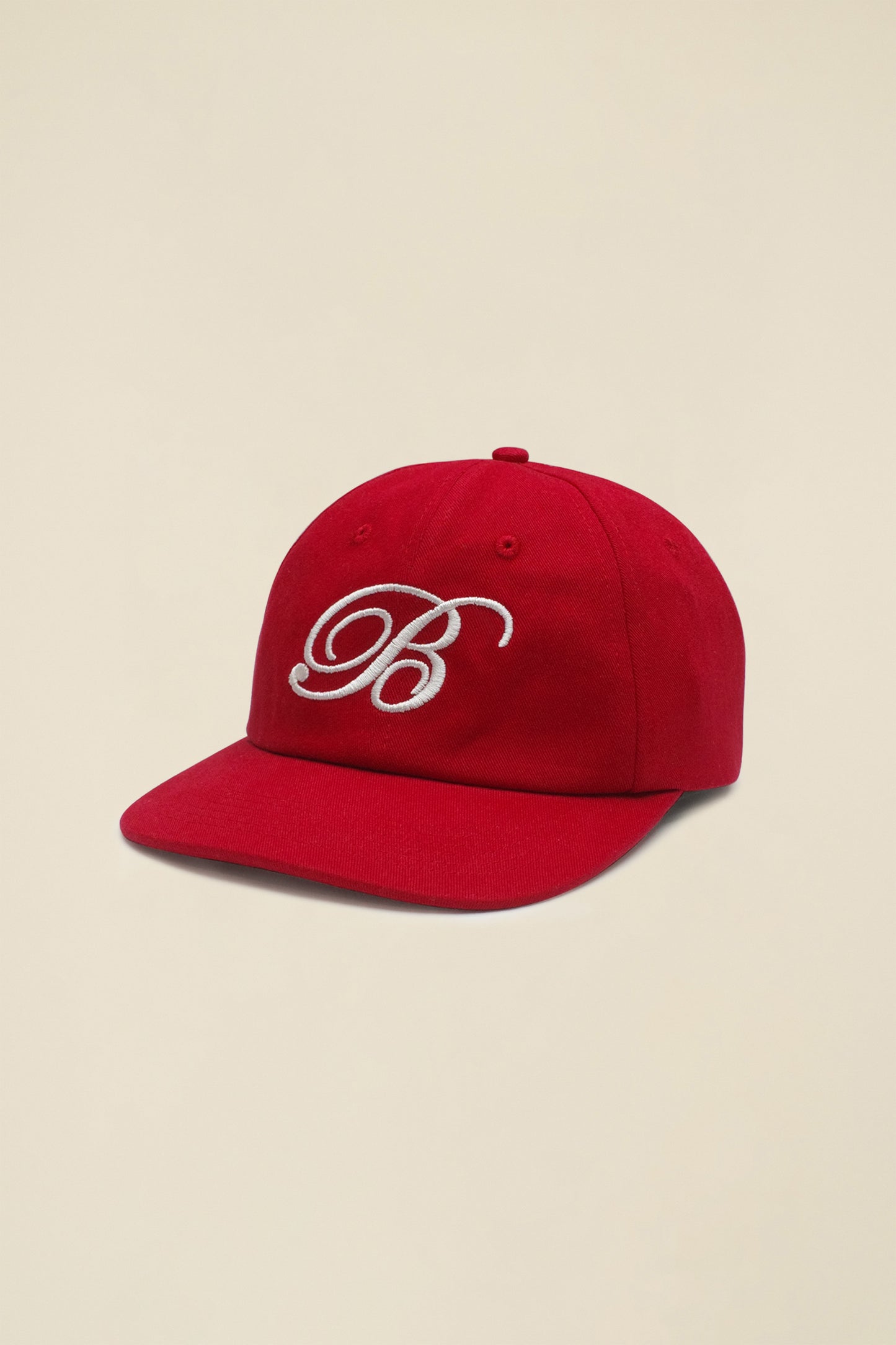 SCRIPT EMBROIDERED 6 PANEL CAP - CARDINAL RED