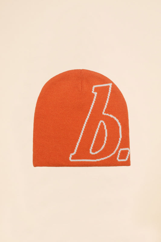 STAMP SKULL BEANIE - TANGERINE