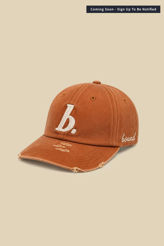 STAMP DISTRESSED CAP - ORANGE
