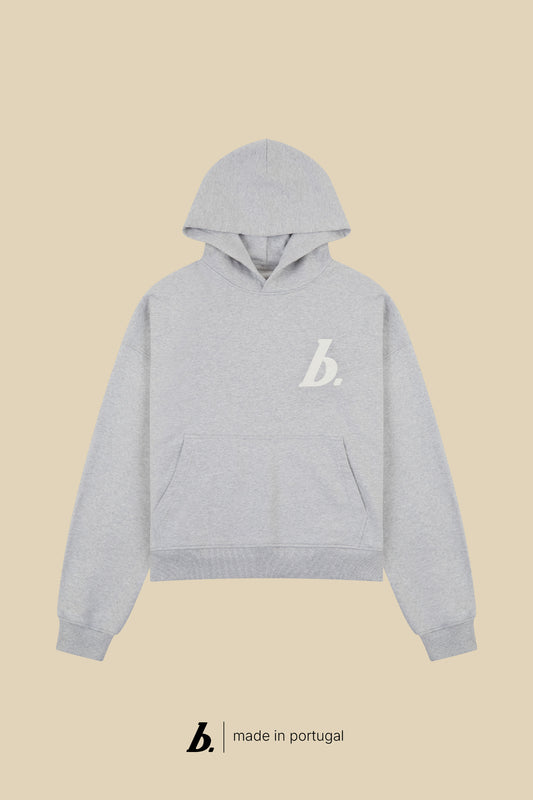 STAMP HOODIE - GREY MARL