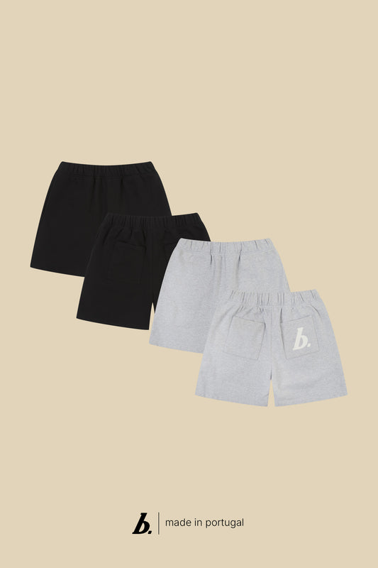 STAMP SHORTS TWIN PACK - BLACK/GREY MARL