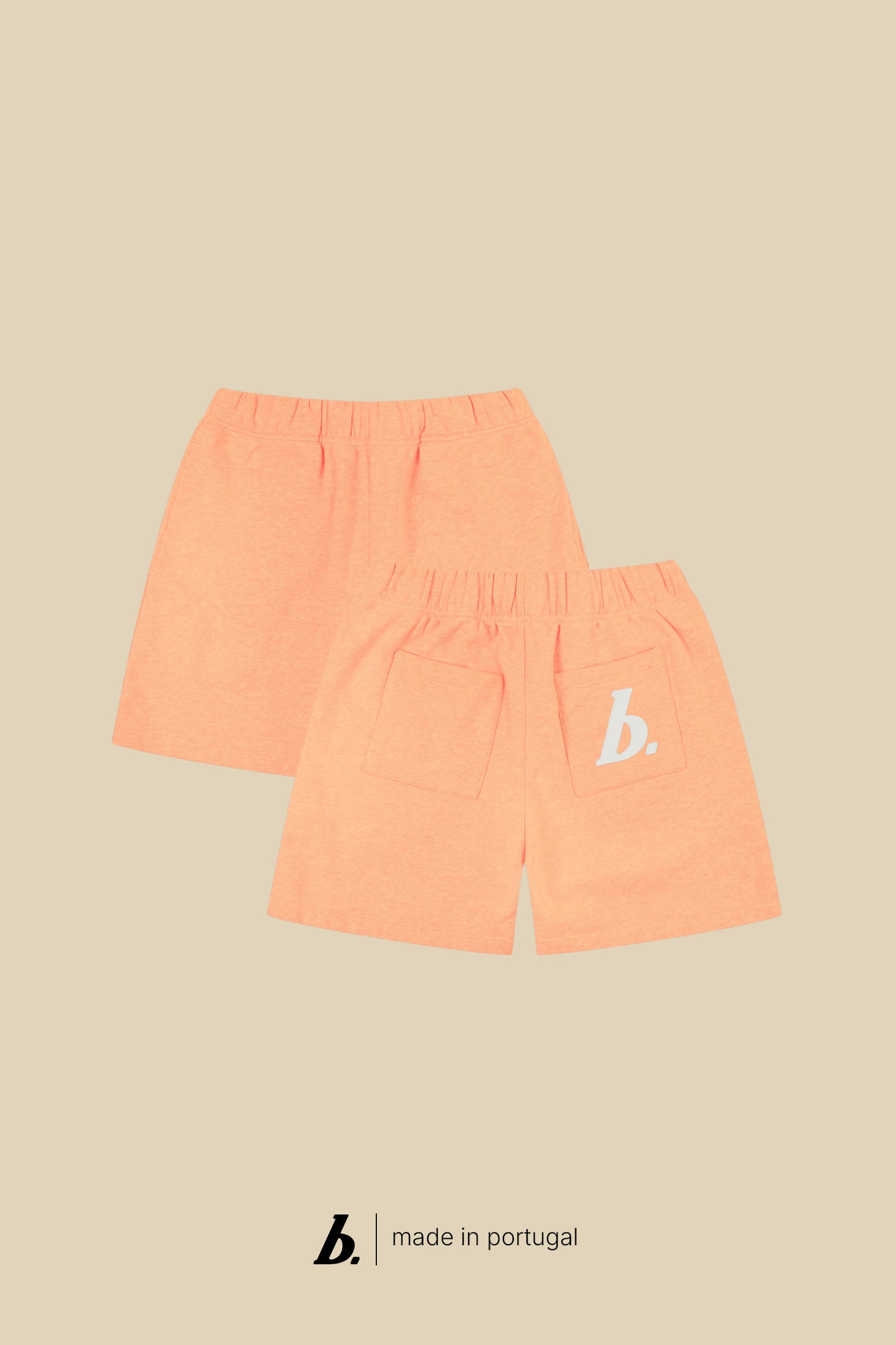 STAMP JOGGER SHORTS - WASHED PEACH