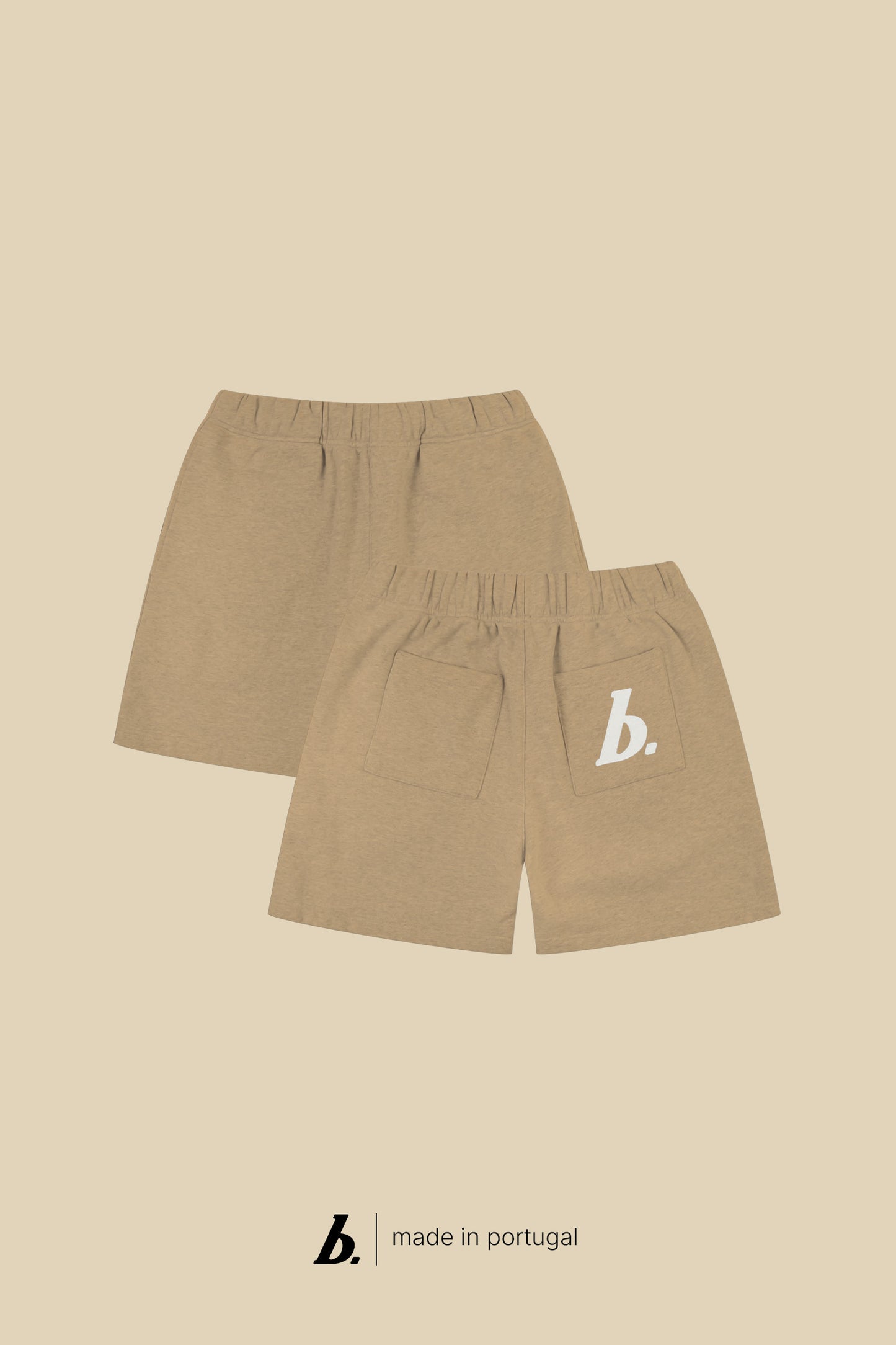 STAMP JOGGER SHORTS - WALNUT