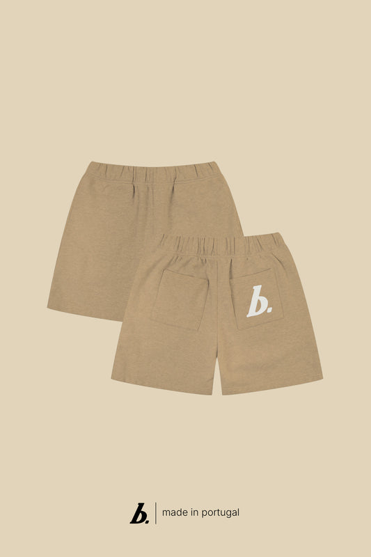 STAMP JOGGER SHORTS - WALNUT