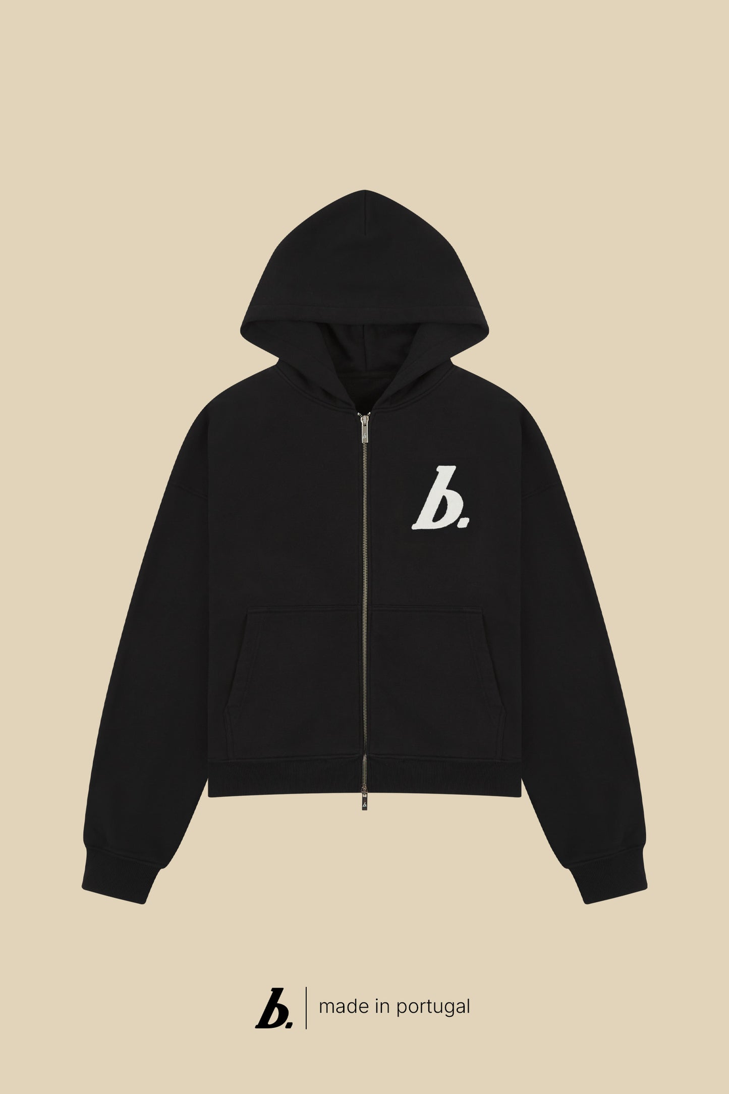 STAMP ZIP-UP HOODIE - BLACK
