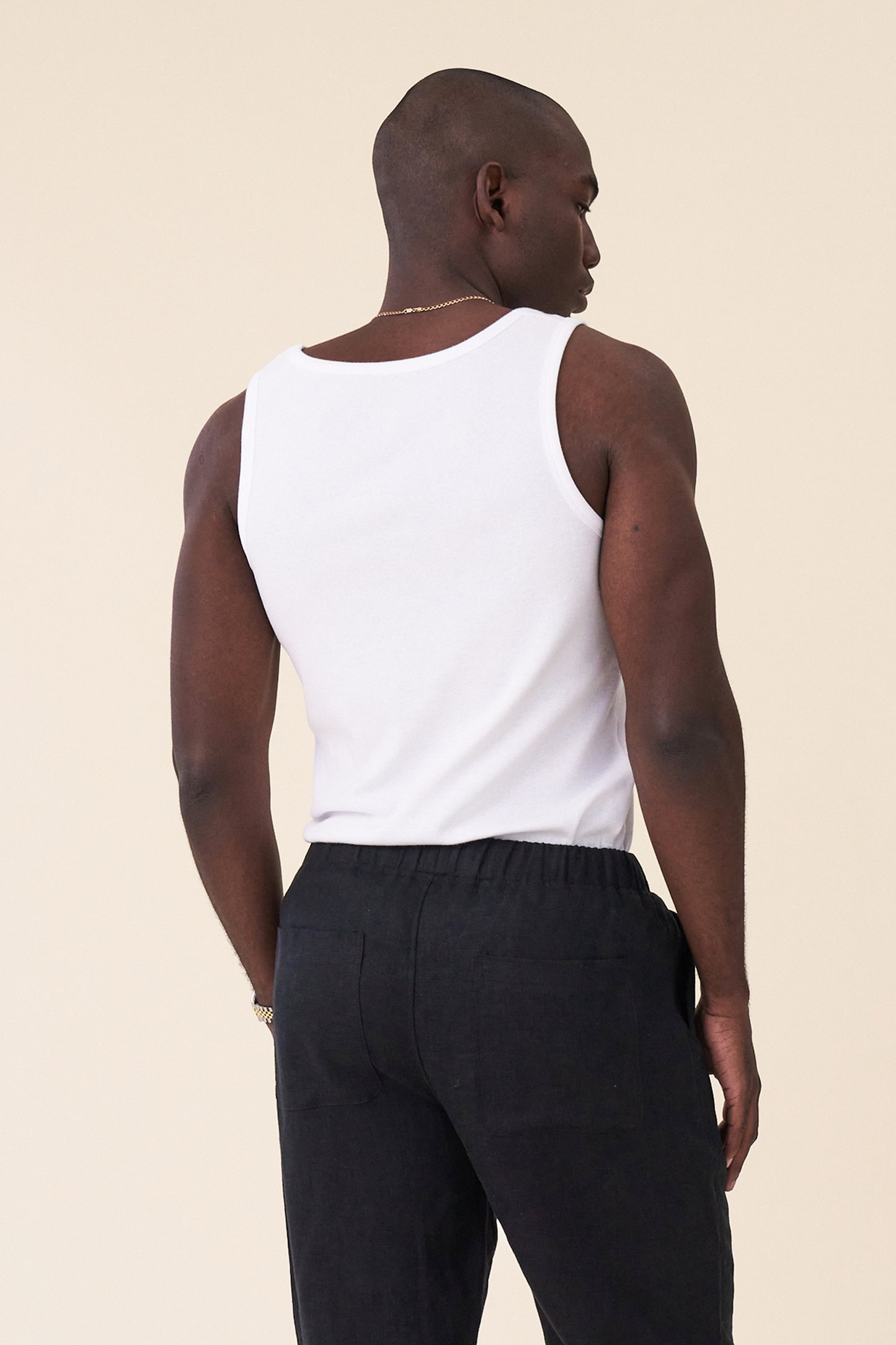 SUSTAIN WHITE RIBBED VEST