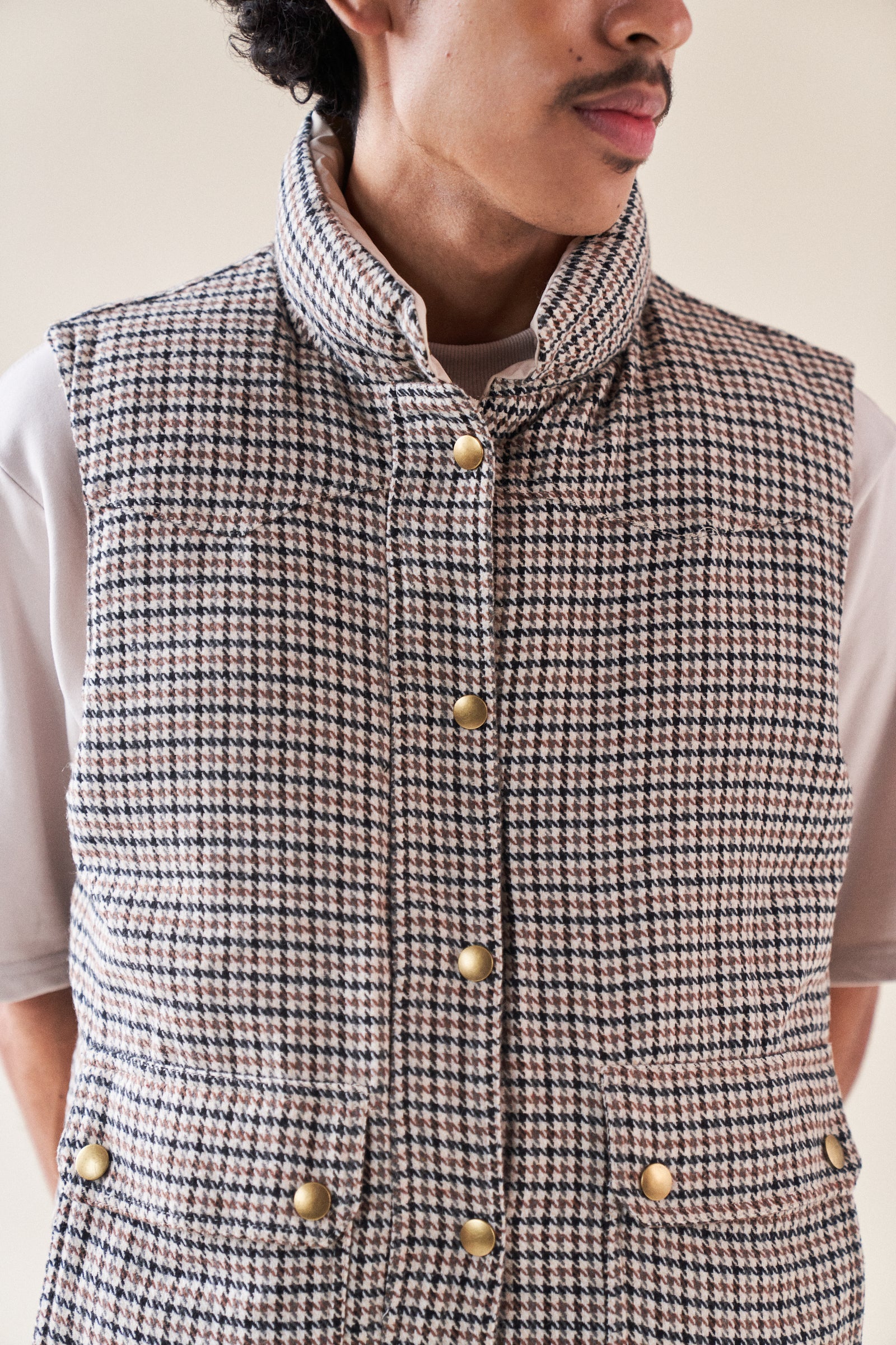 Tweed puffer clearance vest