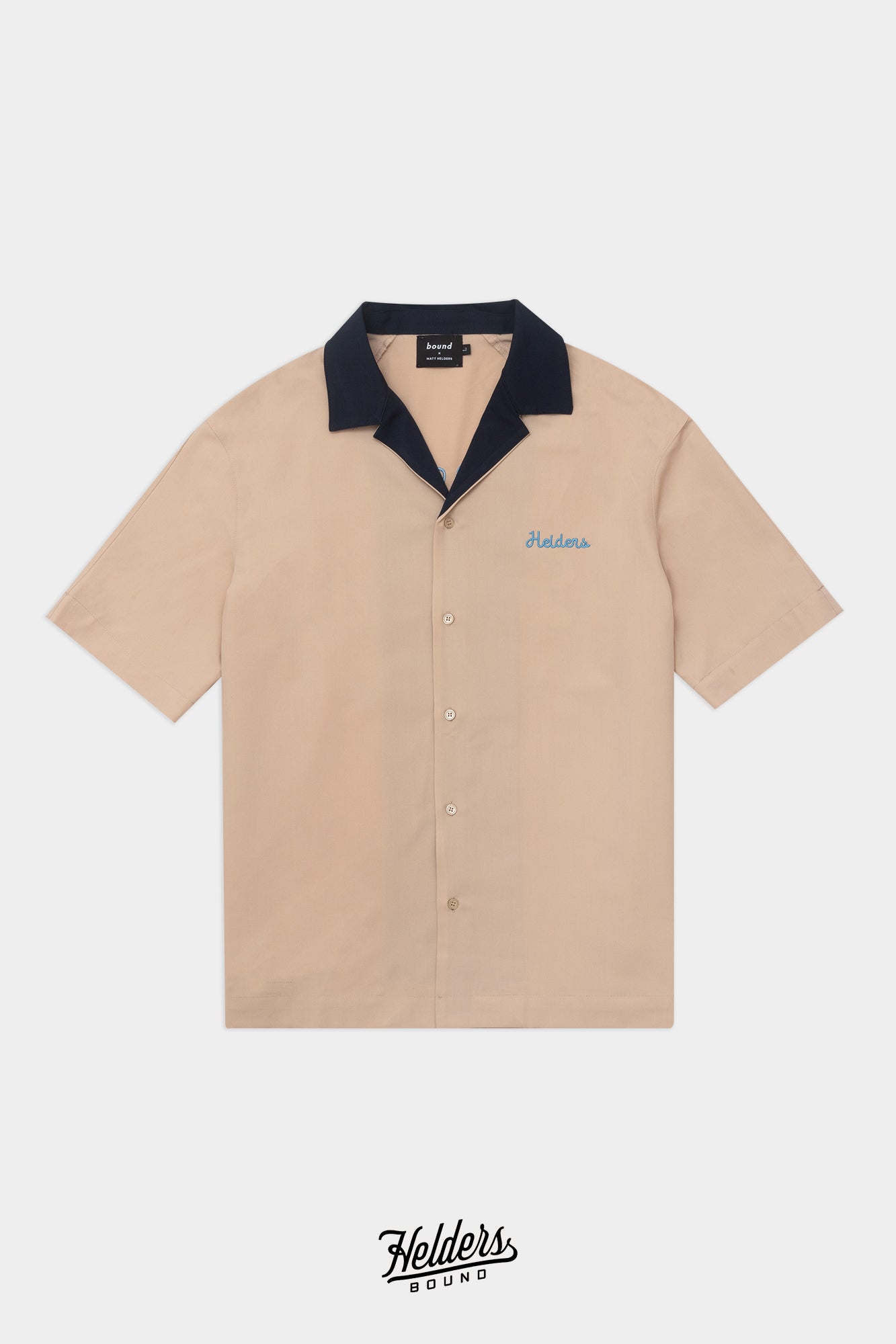 BOWLING CLUB SS EMBROIDERED SHIRT - BEIGE CONTRAST