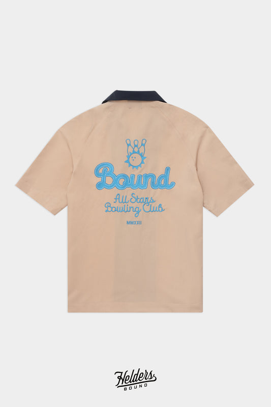 BOWLING CLUB SS EMBROIDERED SHIRT - BEIGE CONTRAST