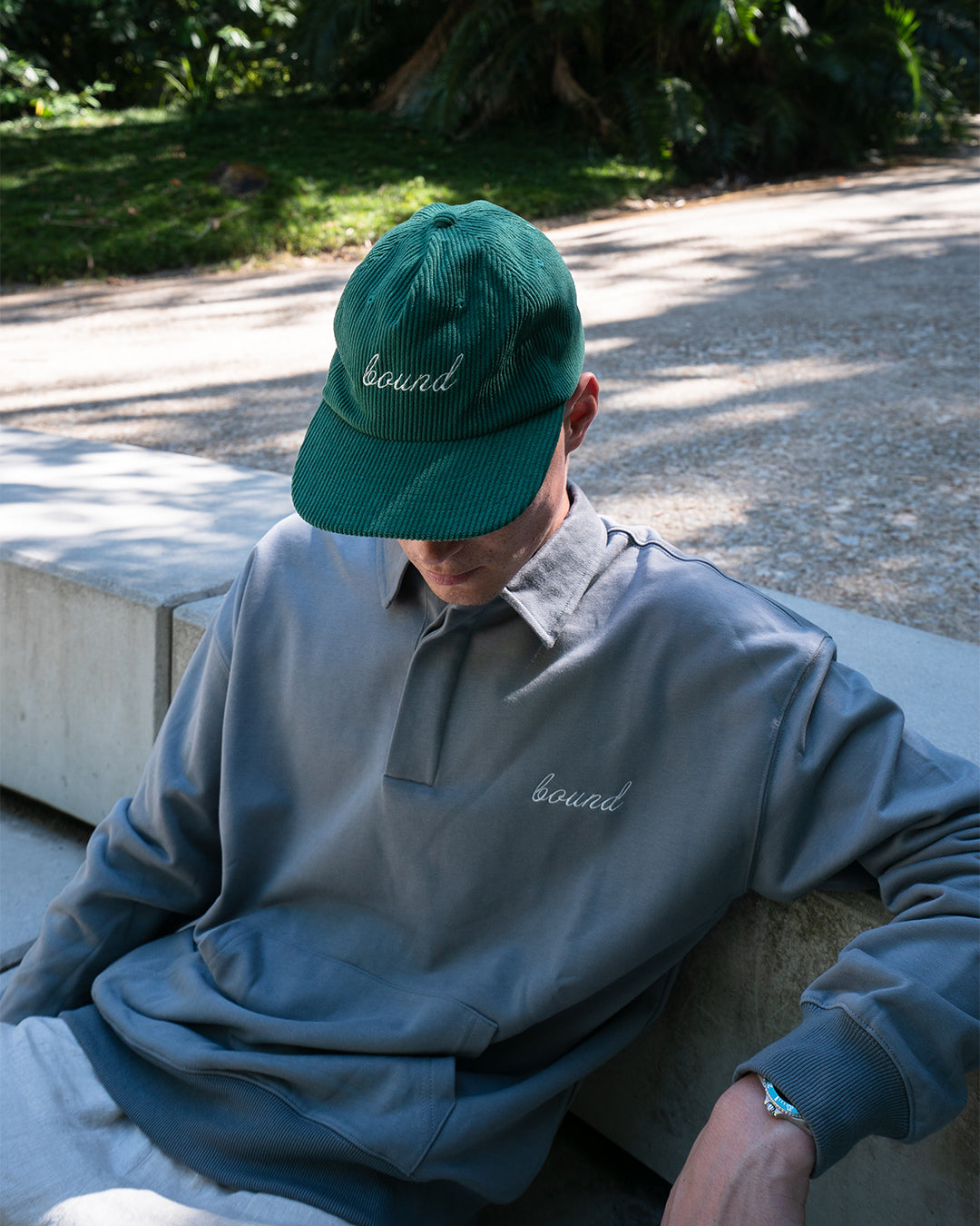 KELLY GREEN CORD 6 PANEL CAP – bound