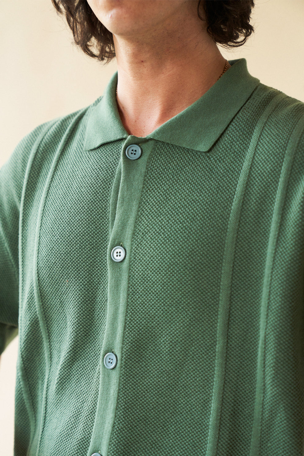 STANLEY WAFFLE KNIT POLO - HUNTER GREEN – bound